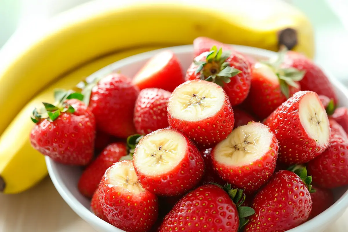 Classic Banana Split Cake with Fresh Strawberries